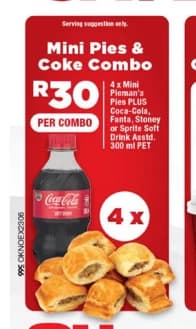 Mini Pies and Coke Combo, R30, larger layout from another edition
